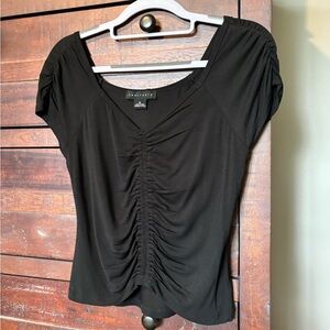 Sanctuary - NWOT - Shirred front Cap Sleeve Tank-Tee - Size - M - Black